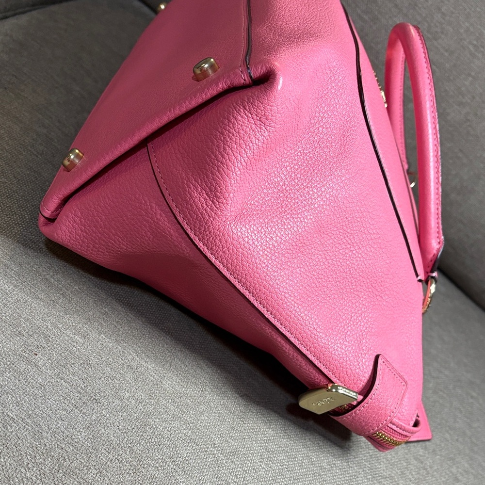 Coach Emma Satchel Pink Pebble Leather Crossbody Shoulder Bag Strap - Picture 9 of 12